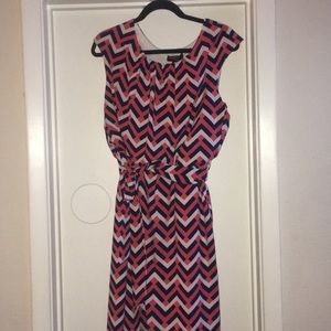 Orange,blue and white Dress